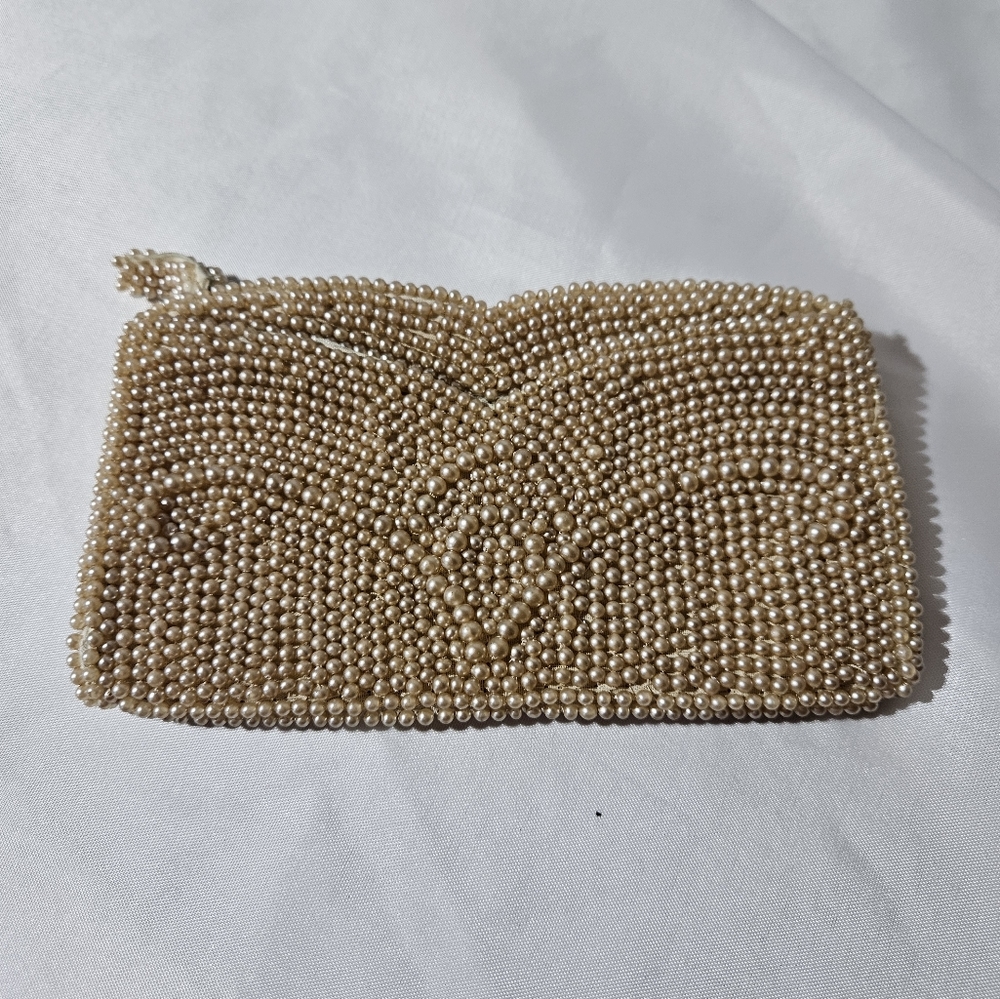 Vintage Pearl Beaded Clutch Purse